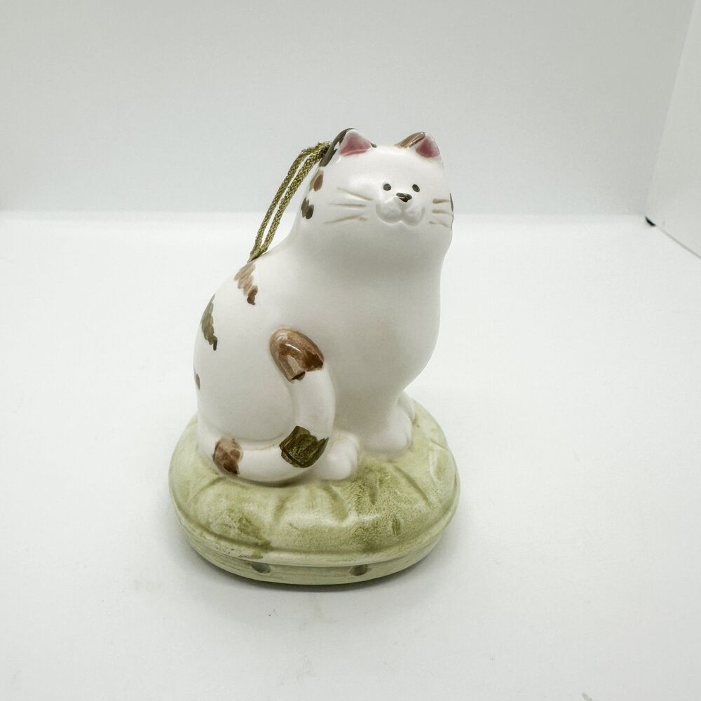 Vintage Porcelain Cat Potpourri Hanging Figurine Tabby